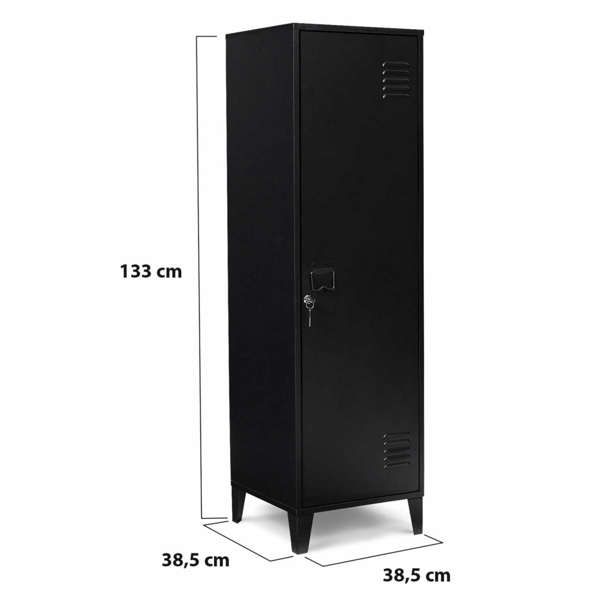 ID MARKET Armoire vestiaire ESTER porte métal noir design industriel