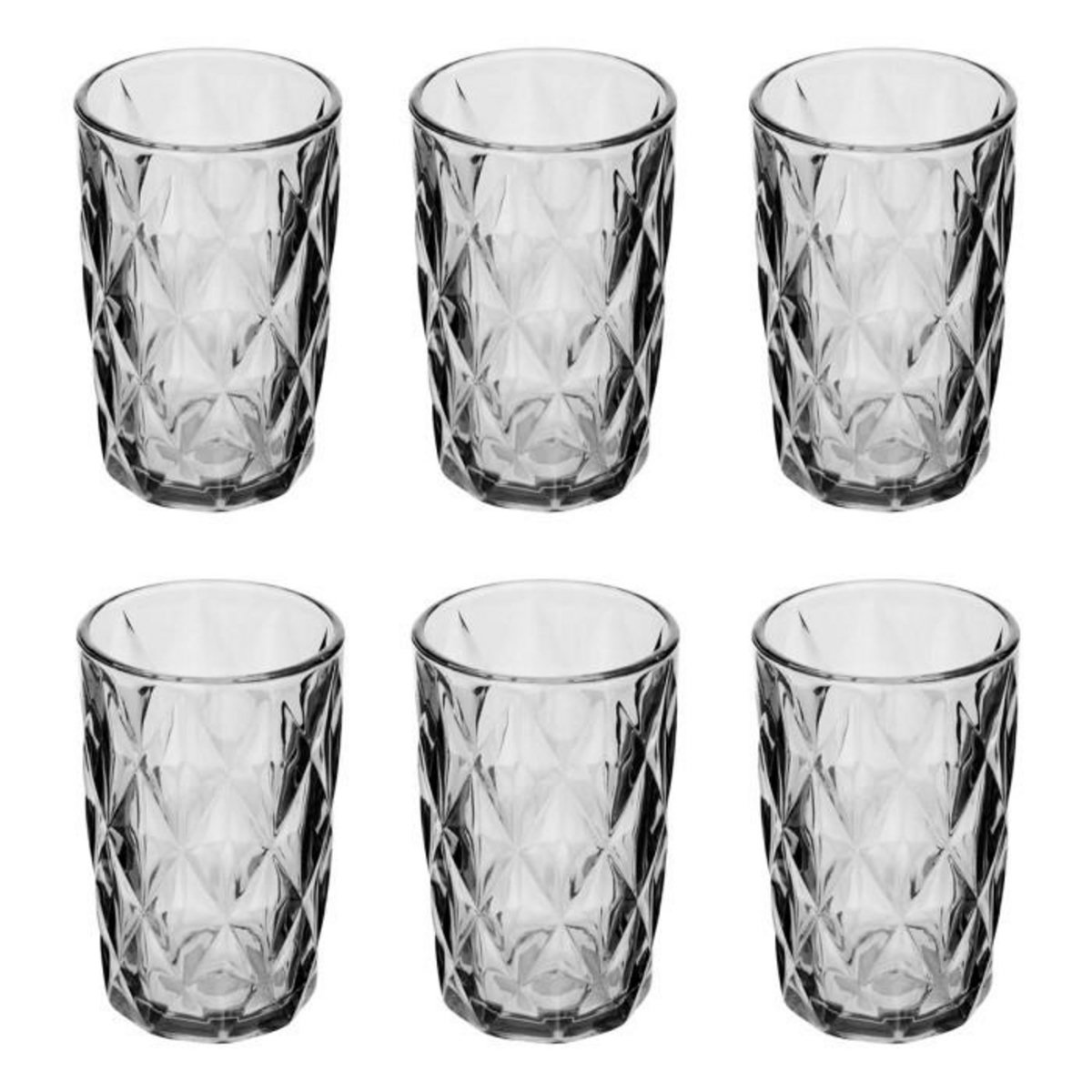 SECRET DE GOURMET Lot de 6 Gobelets Hauts  Lea  40cl Gris