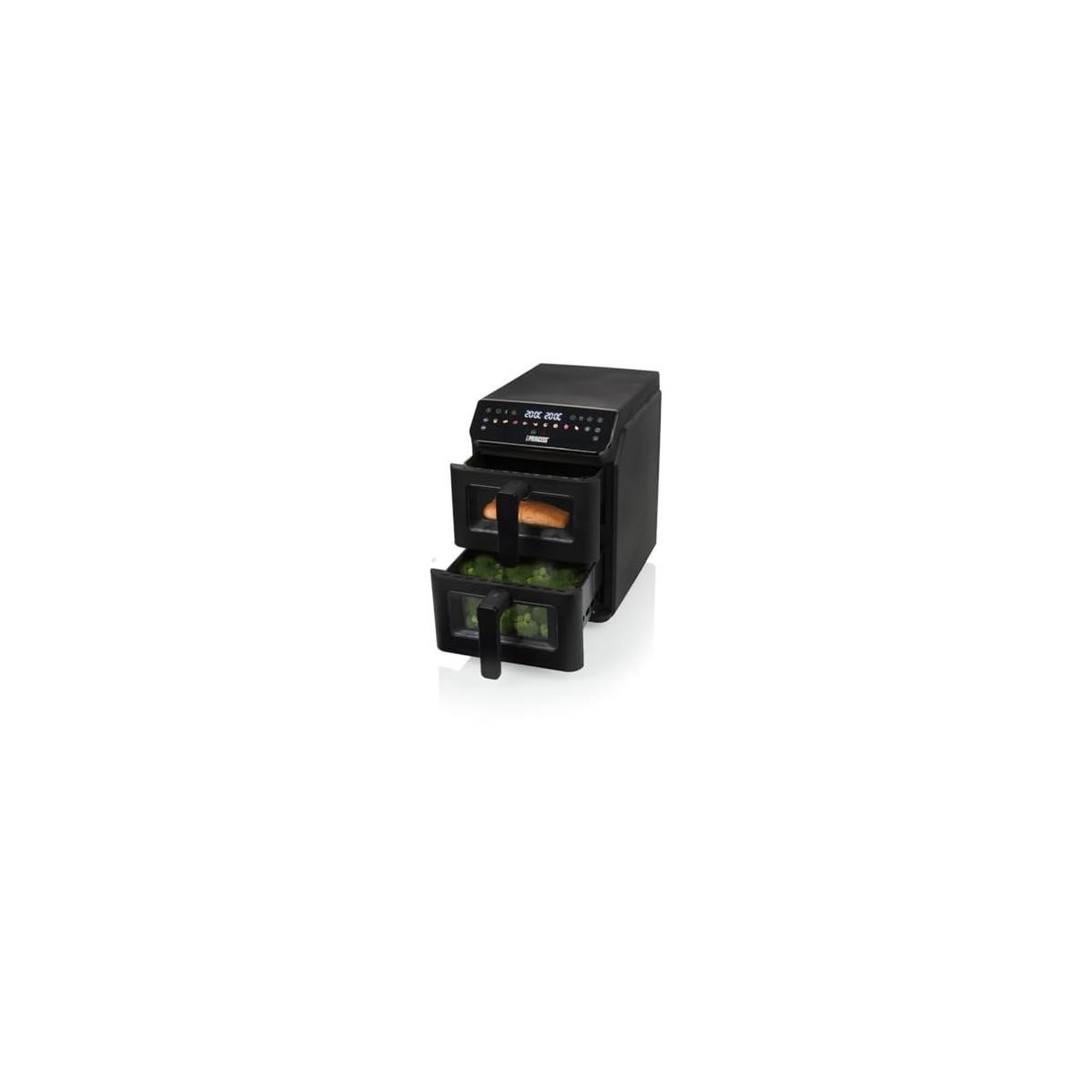 Voir la diapositive 3 : PRINCESS Princess friteuse à air verticale double panier 182490 2x5,6l 3000w noire