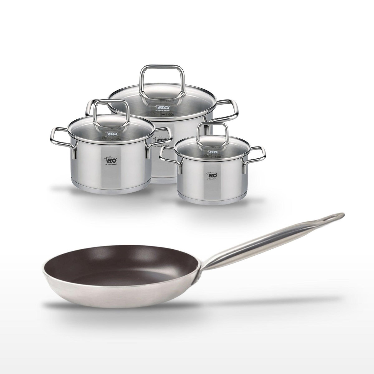 ELO Lot Poêle 32 cm Elo Bistro Line & 3 Faitouts Elo Citrin