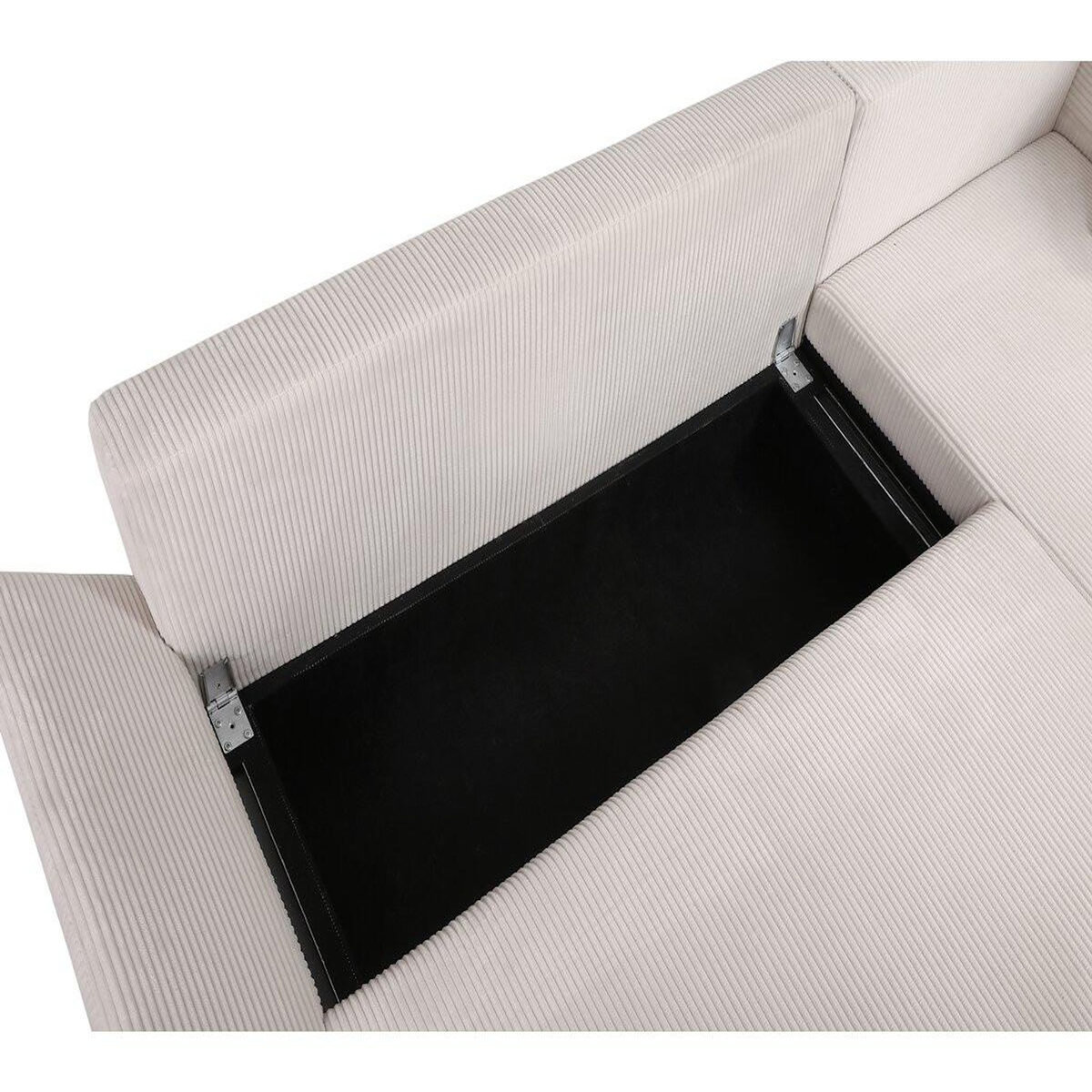 Habitat et Jardin Canapé d'angle en velours côtelé   Vaugirard II  - 3 places - Beige