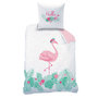 Voir la diapositive 2 : MATT & ROSE Parure housse de couette enfant en coton 57 fils réversible zig zig ou flamand rose
