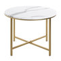 Voir la diapositive 2 : Paris Prix Table Basse Ronde Effet Marbre  Alba  60cm Or