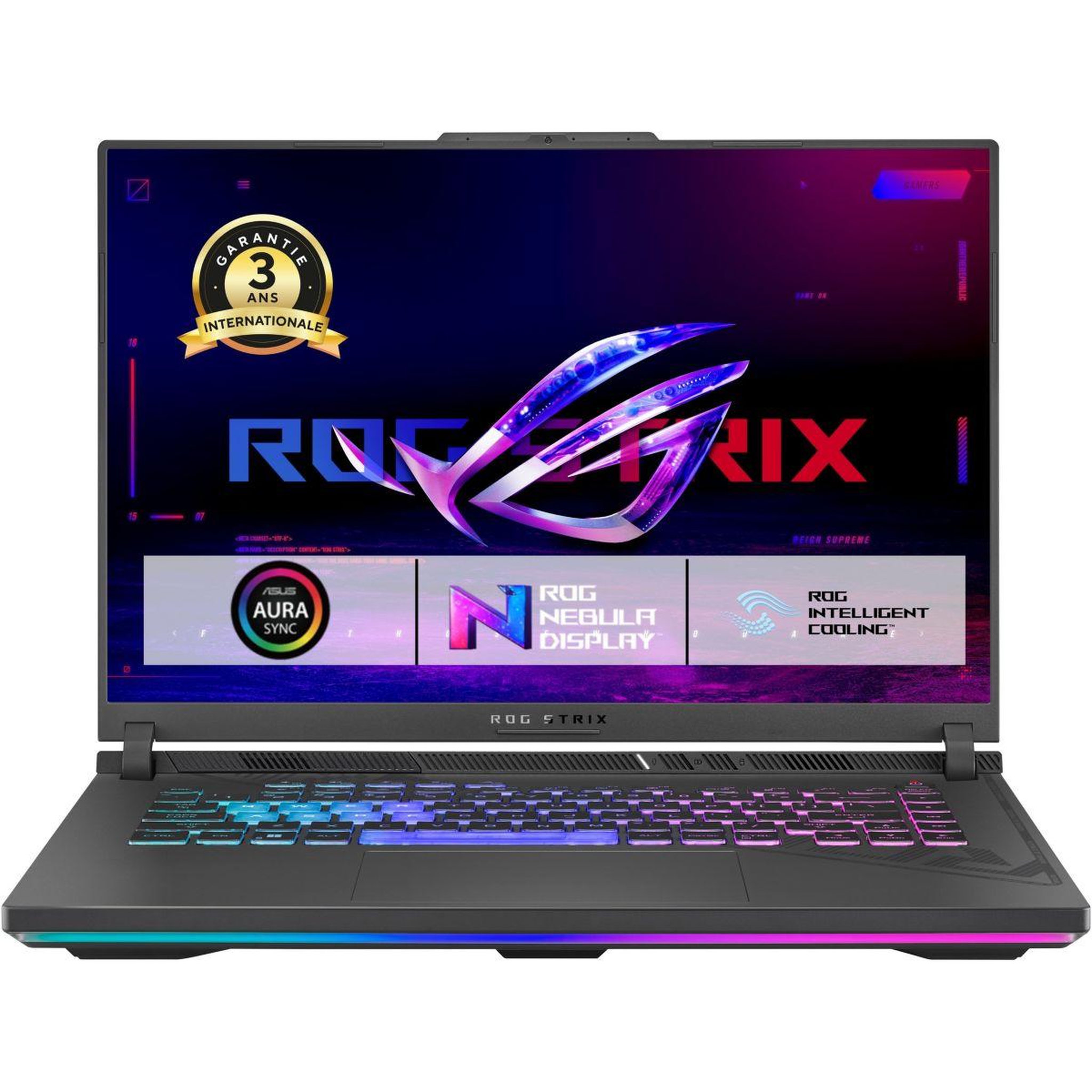 ASUS Pc gamer rog strix 16  wuxga 165hz amd ryzen 9 8940hx nvidia geforce rtx 5070 ti 32 go ram ddr5 ssd 1 to