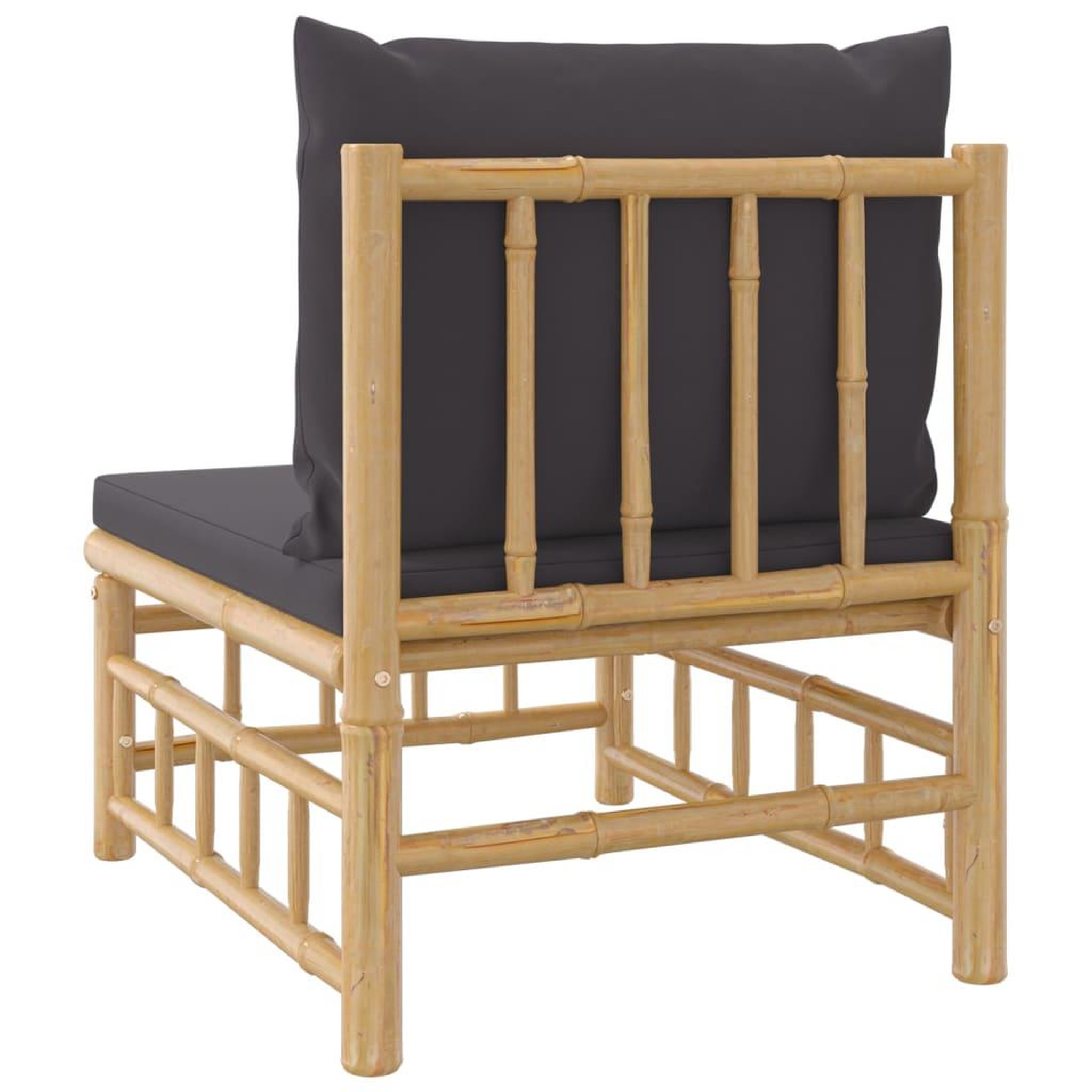 Voir la diapositive 5 : VIDAXL Canape central de jardin avec coussins gris fonce bambou