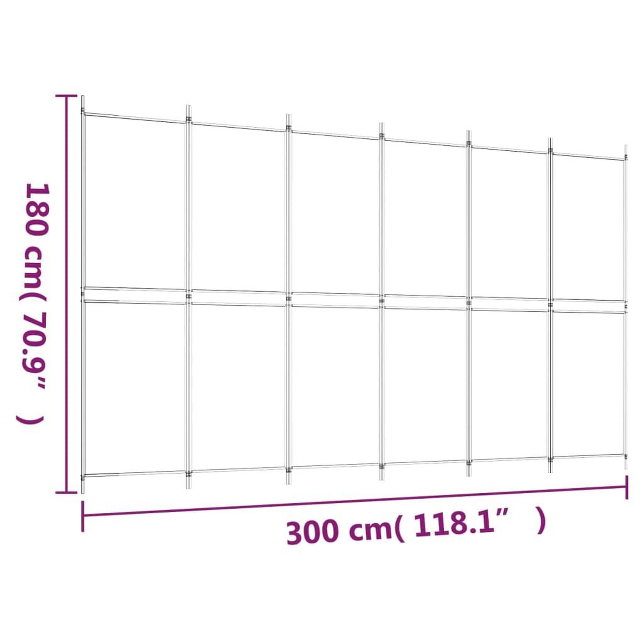 Voir la diapositive 6 : VIDAXL Cloison de separation 6 panneaux marron 300x180 cm tissu
