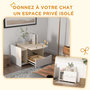 Voir la diapositive 6 : PAWHUT Maison de toilette pour chat - meuble cache litière - compartiment coulissant, aérations, tapis de fuite - blanc