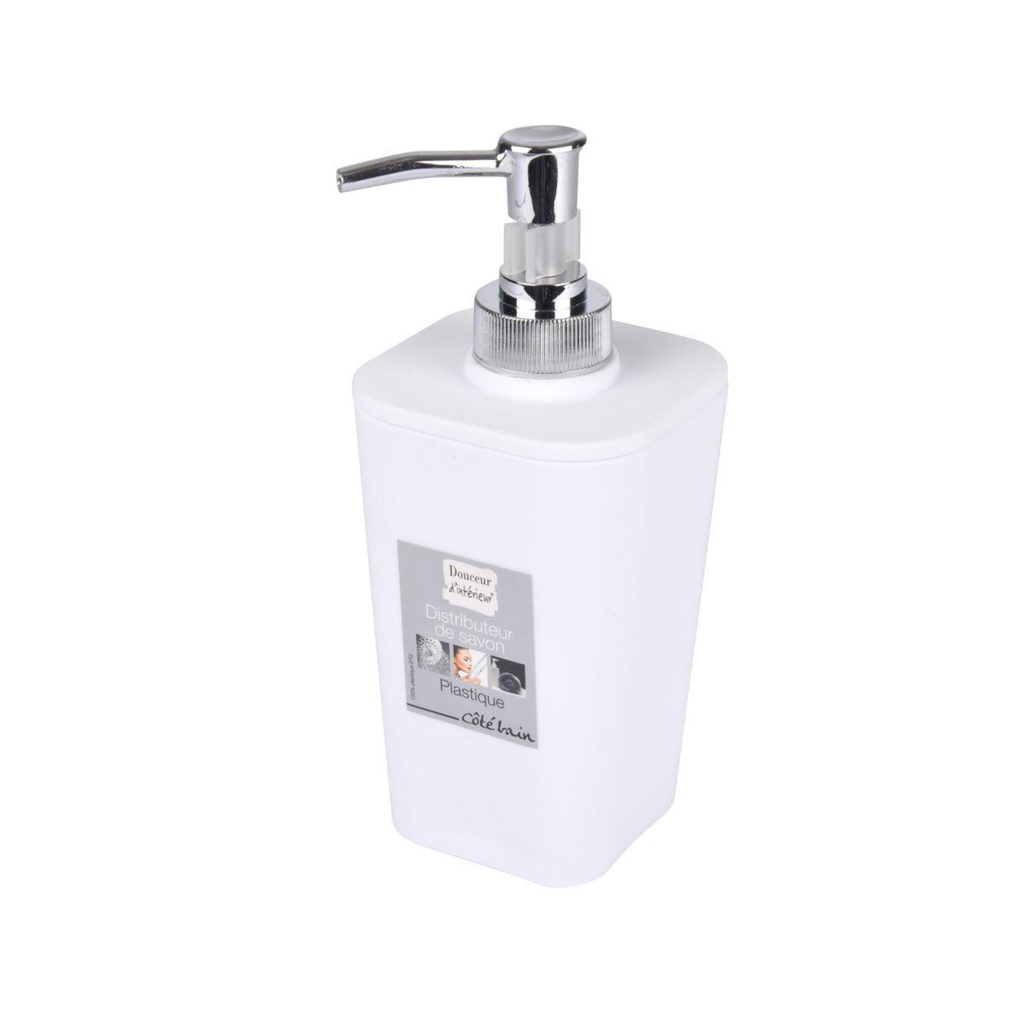 Voir la diapositive 2 : Douceur d'Intérieur Distributeur de savon soft touch  vitamine ii  17cm blanc