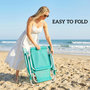 Voir la diapositive 4 : OUTSUNNY Chaise de plage pliable inclinable avec pare-soleil turquoise