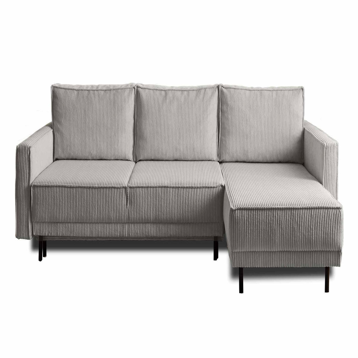 LISA DESIGN Charlie - canapé d'angle réversible - 4 places - convertible avec coffre - en velours côtelé