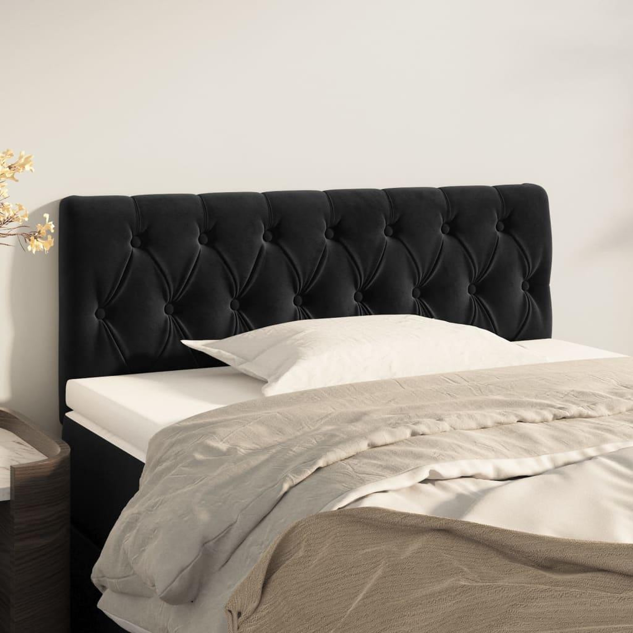 Voir la diapositive 1 : VIDAXL Tete de lit Noir 90x7x78/88 cm Velours