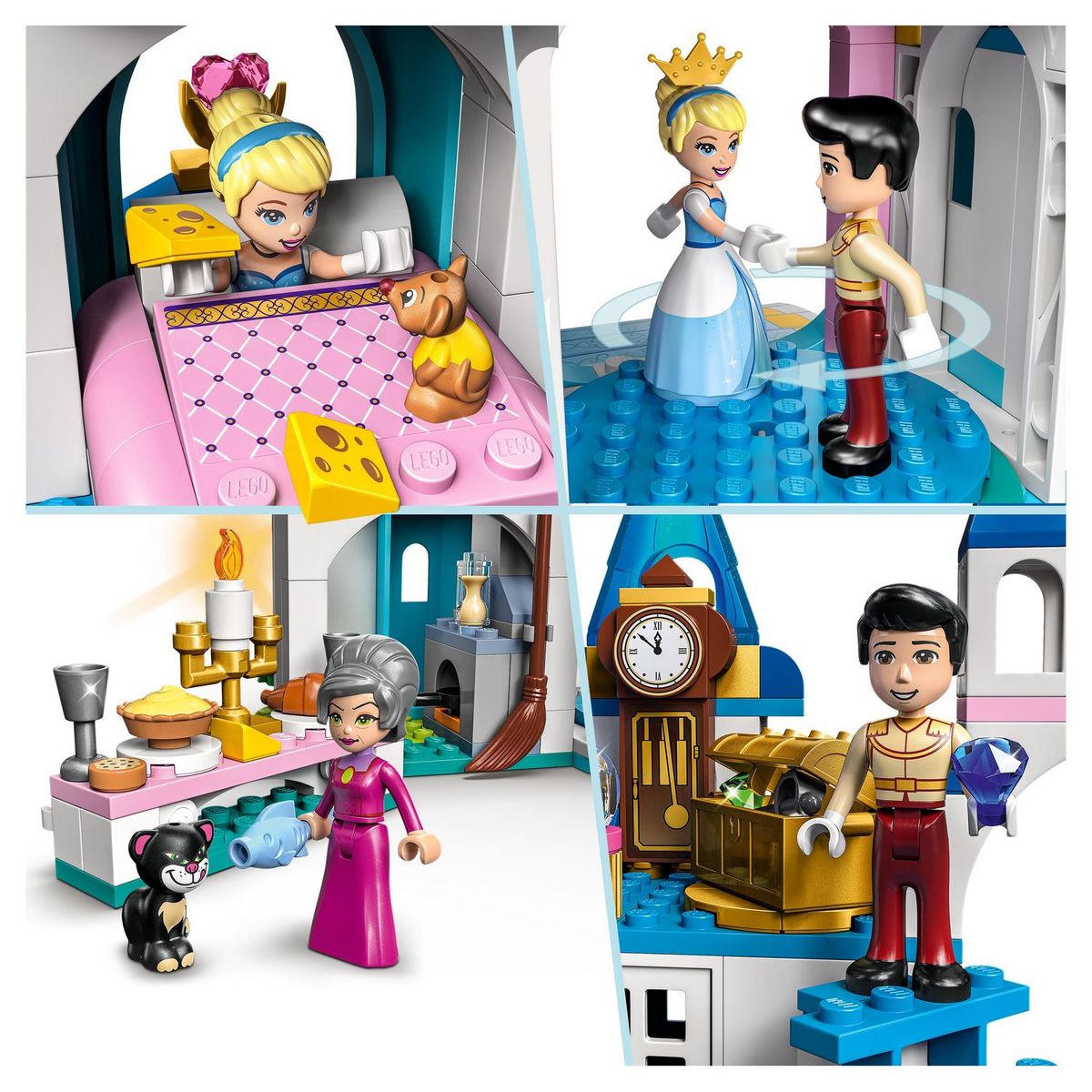 LEGO Disney 43206 Le château de Cendrillon et du prince charmant, Jouet dès 5 Ans