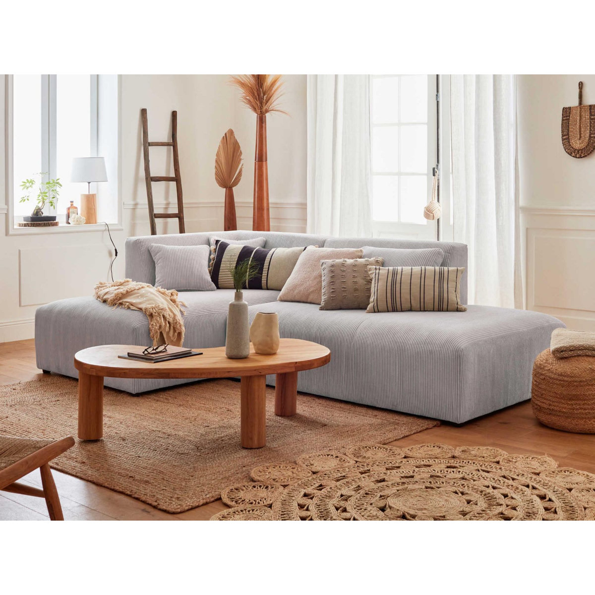 LISA DESIGN Victoire - canapé modulable d'angle gauche - 4 places - en velours côtelé