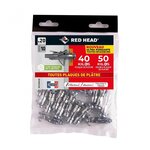 RED HEAD Lot de 20 chevilles  Diam.10 x L.35 mm et vis a expansion RED HEAD, Diam.6 x L.40 mm