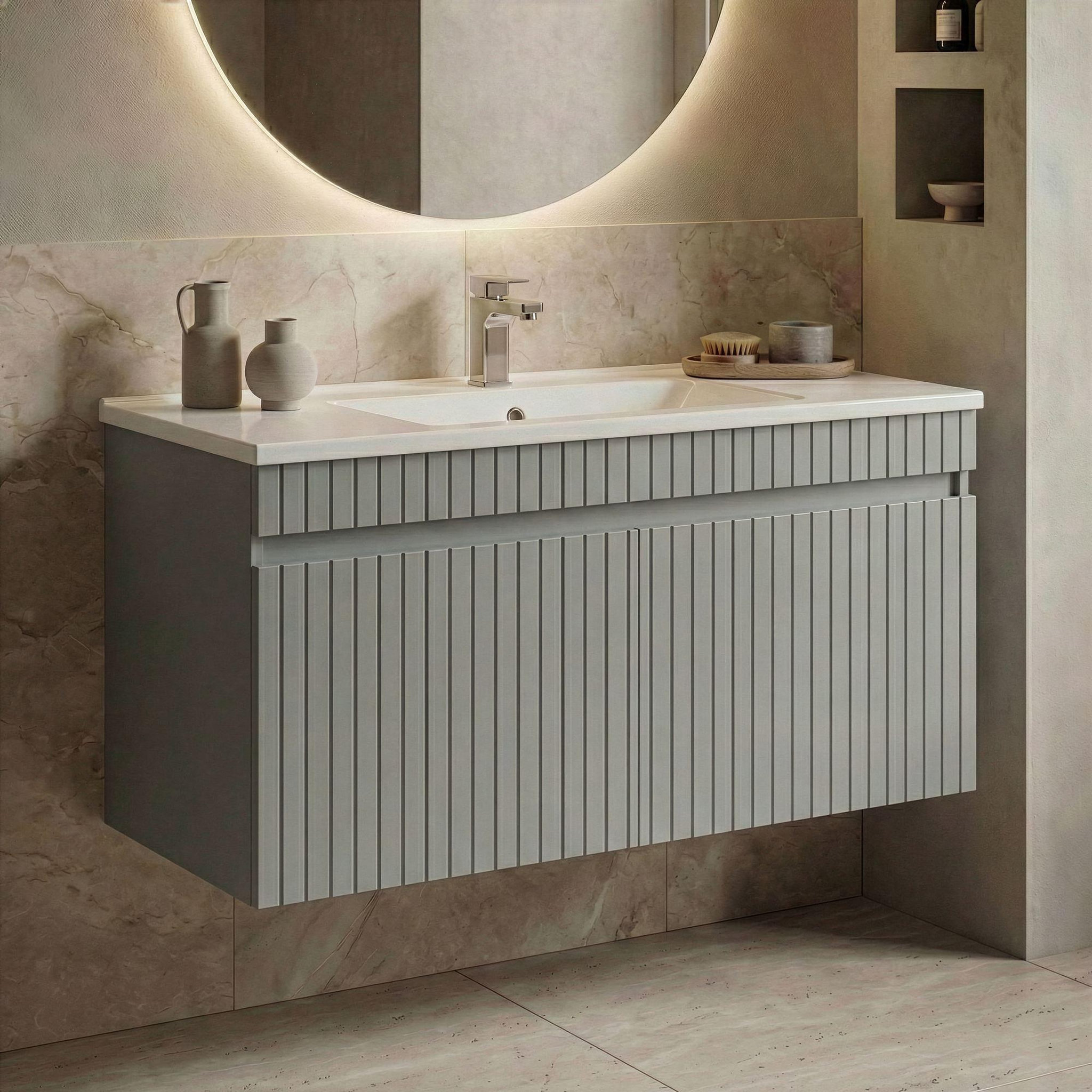 Voir la diapositive 2 : Habitat et Jardin Meuble Vasque  Tivoli 100  - 100 x 45 x 57 cm - Matte Cashmere