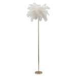 Paris Prix Lampadaire Imitation Plume  Palm  160cm Or & Blanc