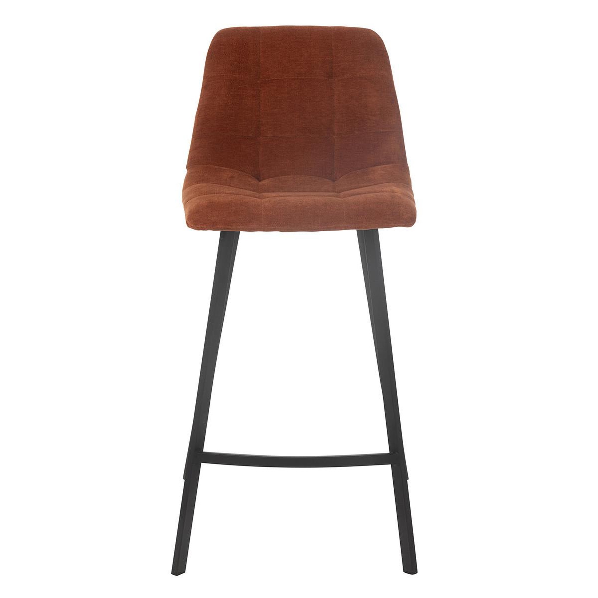 Voir la diapositive 2 : J-LINE Chaise de Bar Matelassée  Kent  95cm Rouille