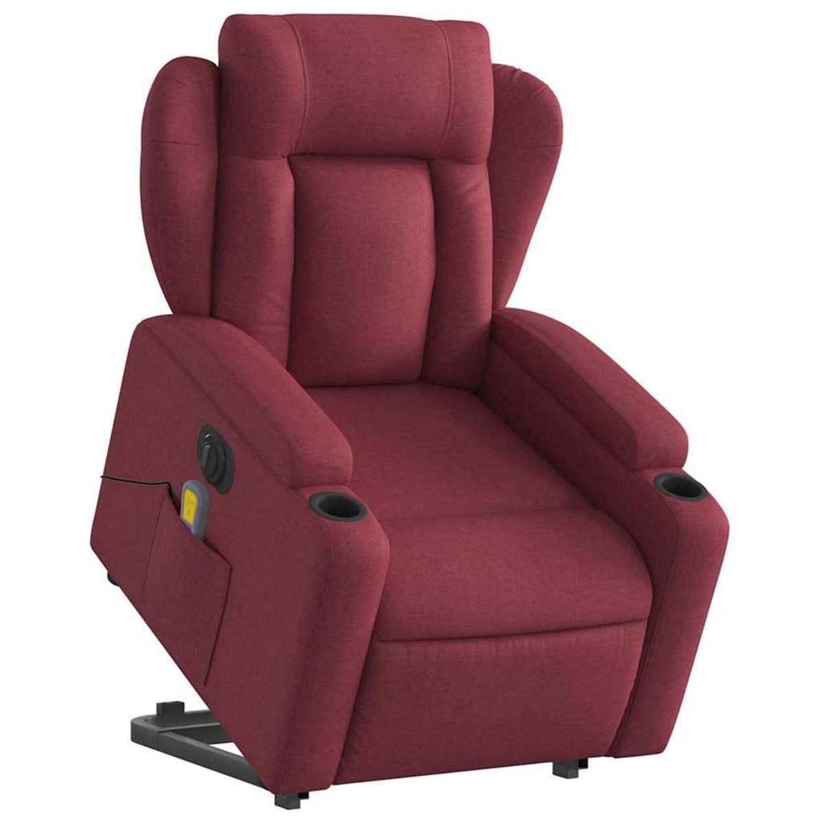 VIDAXL Fauteuil inclinable de massage electrique Rouge bordeaux Tissu