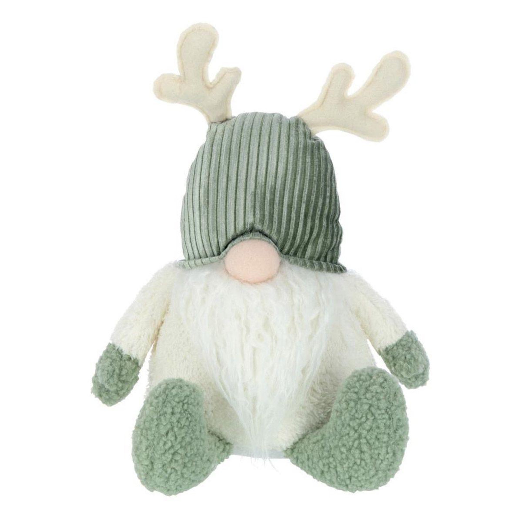 J-LINE Statuette déco lutin  cerf  45cm vert & beige