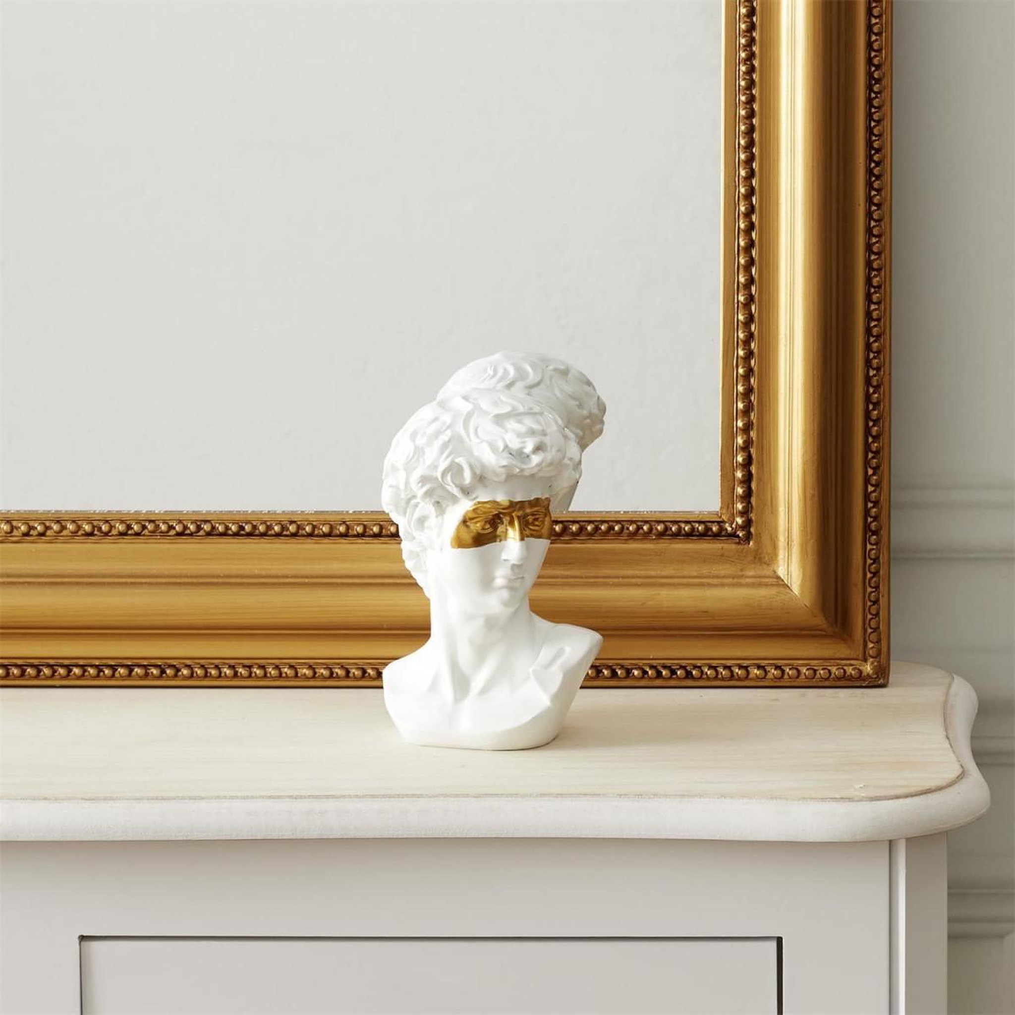 Voir la diapositive 4 : The Home Deco Factory Statuette Déco  David avec Masque  15cm Blanc