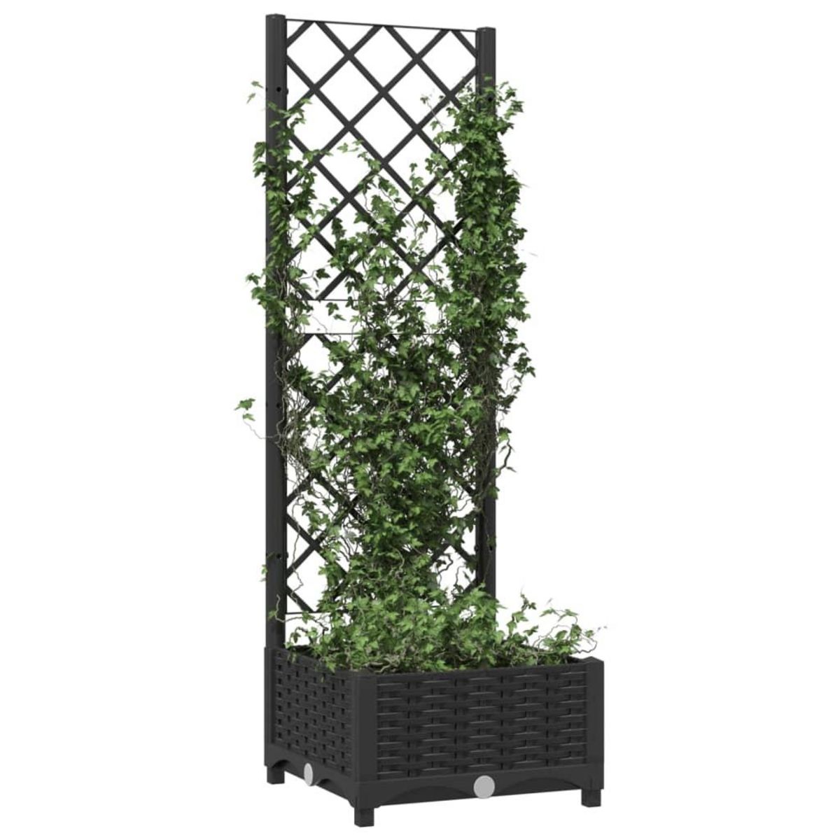VIDAXL Jardiniere avec treillis Noir 40x40x121,5 cm PP