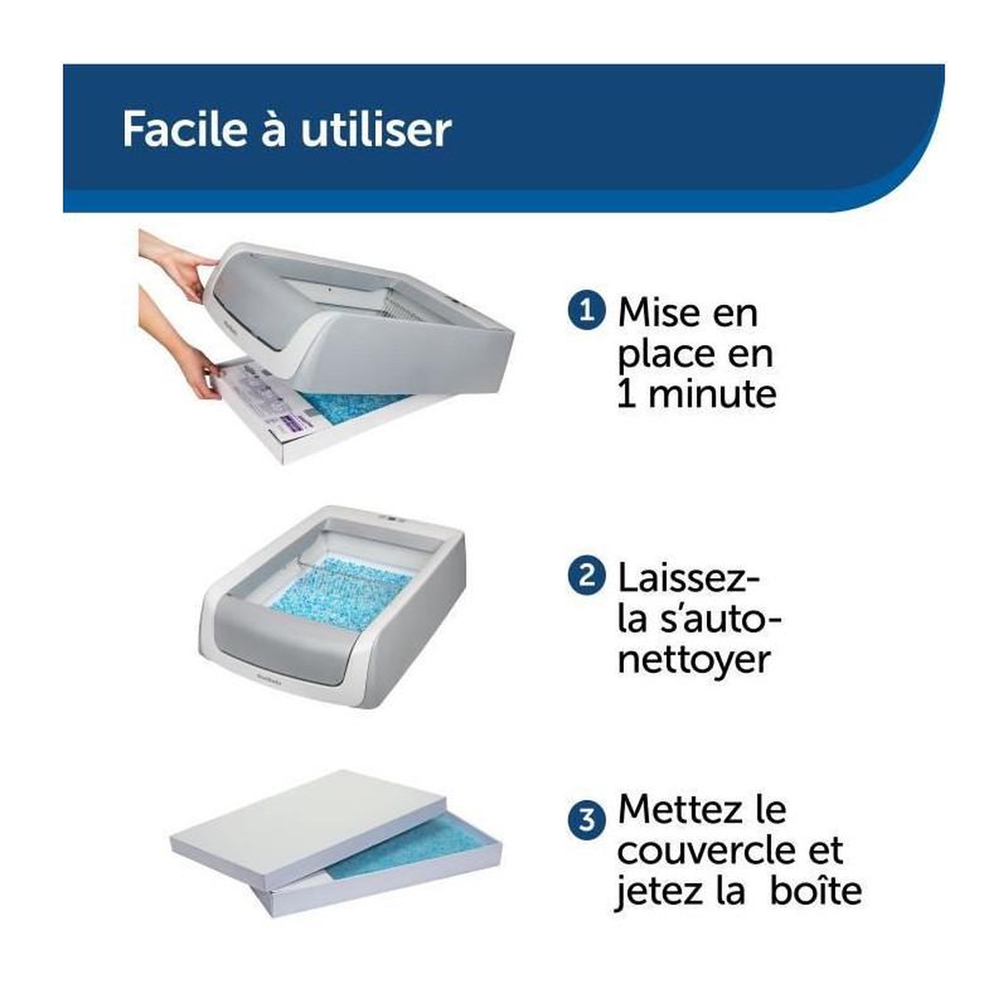Voir la diapositive 3 : PETSAFE PETSAFE - Couvercle + Litiere - AUTO SCOOPFREE 1.5