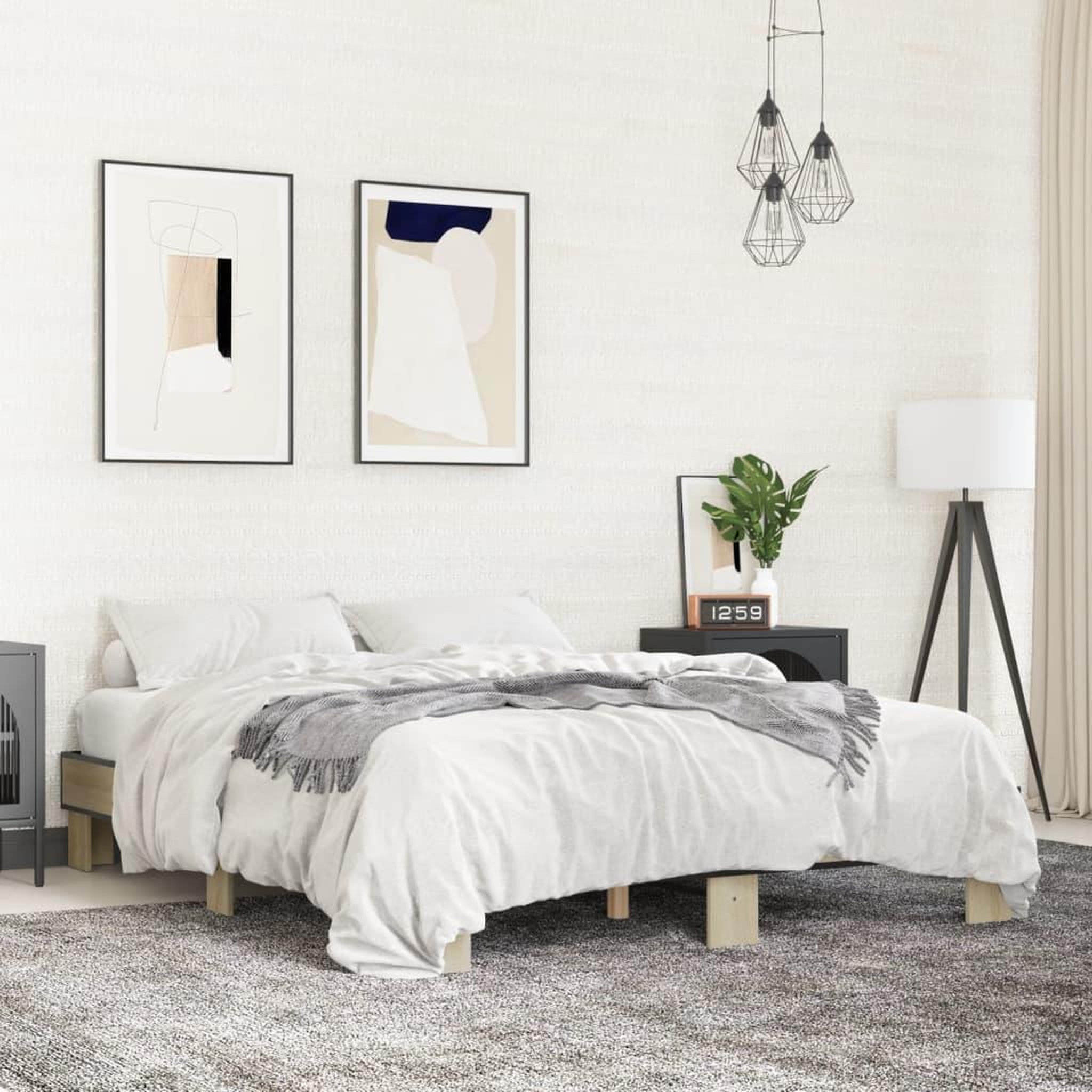 VIDAXL Cadre de lit sans matelas chene sonoma 150x200 cm