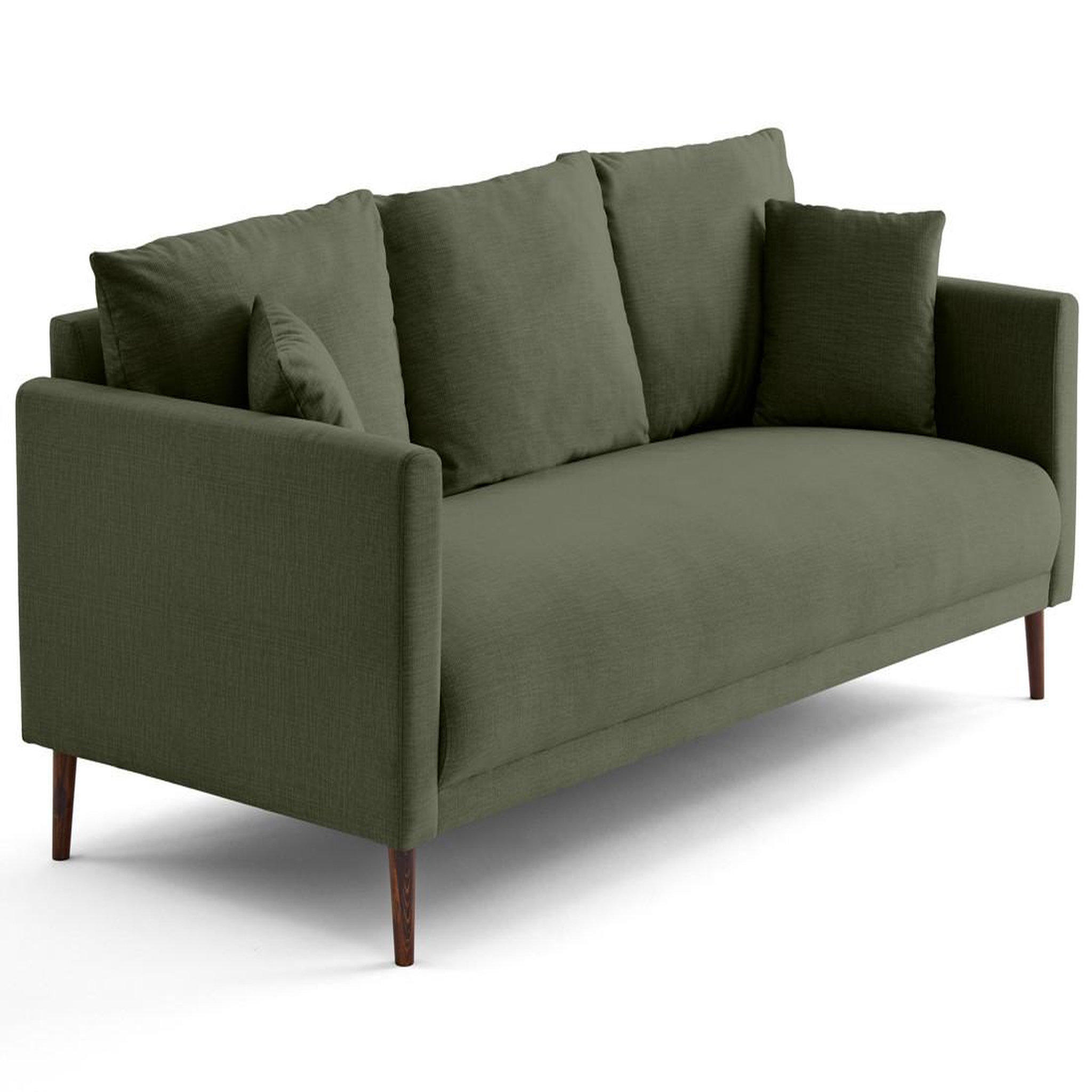 Voir la diapositive 4 : LISA DESIGN Ostrava - canapé droit 3 places en velours pieds en bois