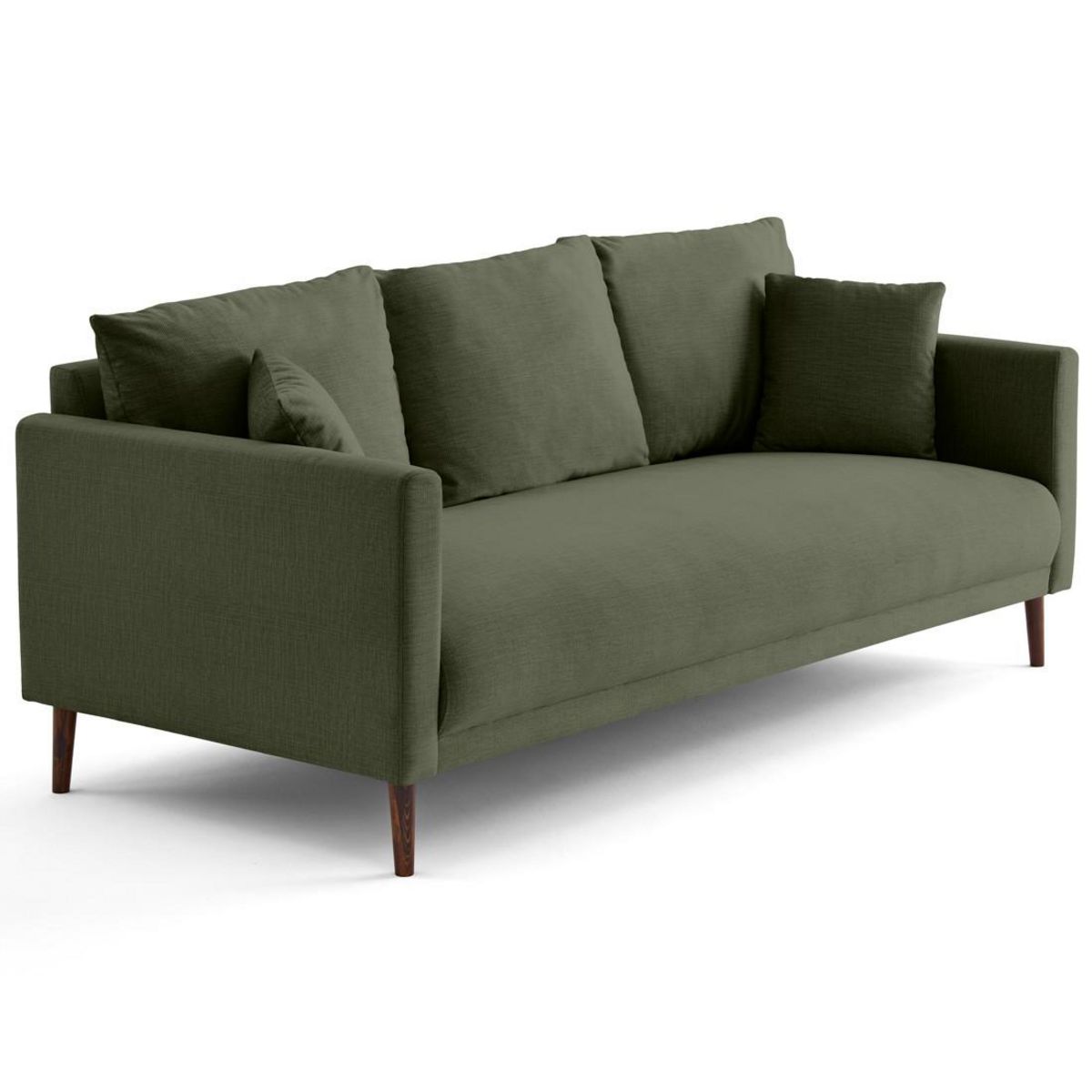 LISA DESIGN Ostrava - canapé droit 3 places en velours pieds en bois