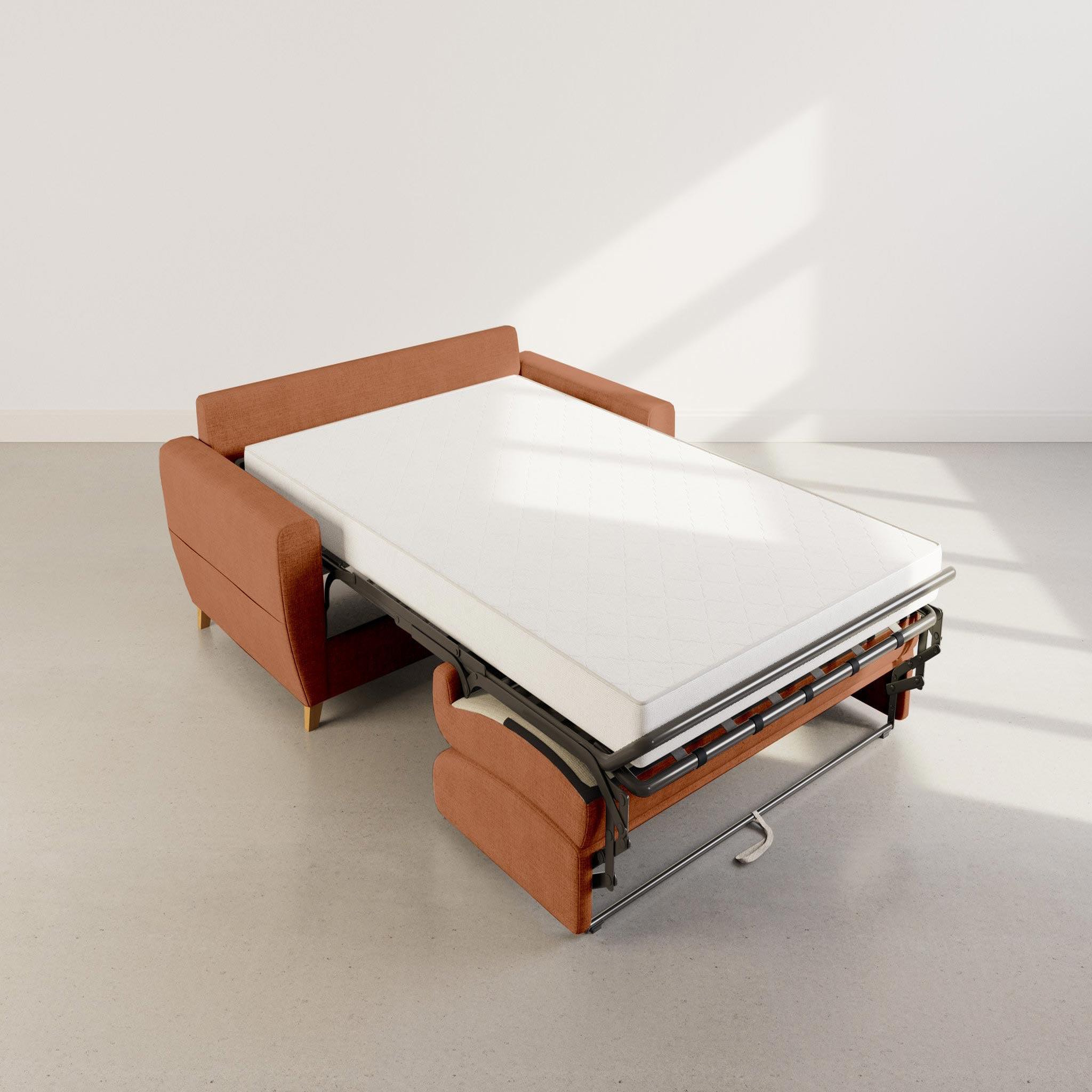 Voir la diapositive 2 : BEST MOBILIER Thibault - canapé lit 3 places convertible express couchage quotidien 140 cm matelas 14 cm en velours texturé