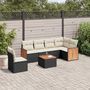 Voir la diapositive 1 : VIDAXL Salon de jardin 7 pcs avec coussins noir resine tressee