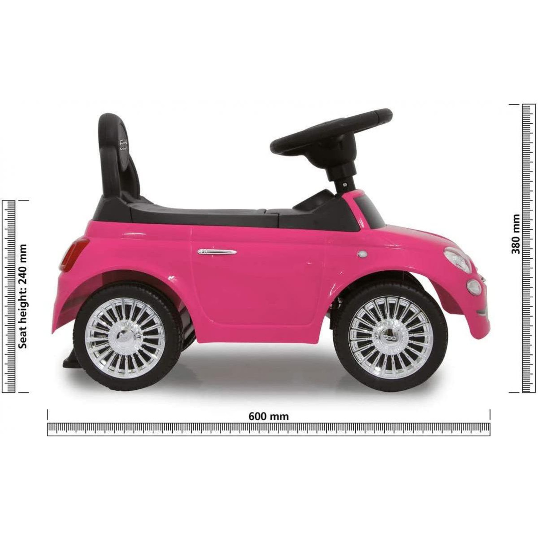 Voir la diapositive 2 : Jamara Push-car fiat 500 - couleur rose vif