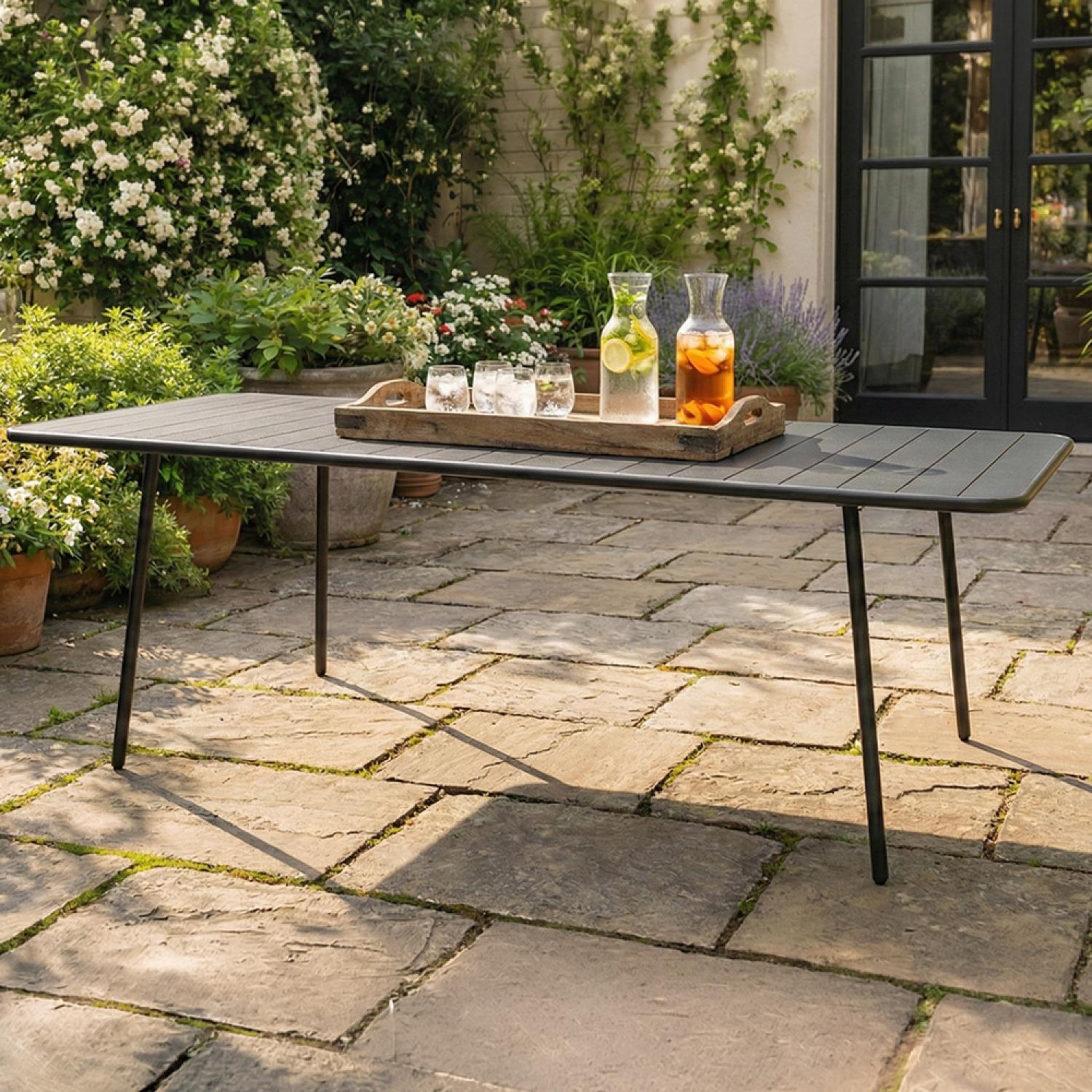 Voir la diapositive 6 : CONCEPT USINE Table de jardin 8-10 places 200cm gris foncé bergame