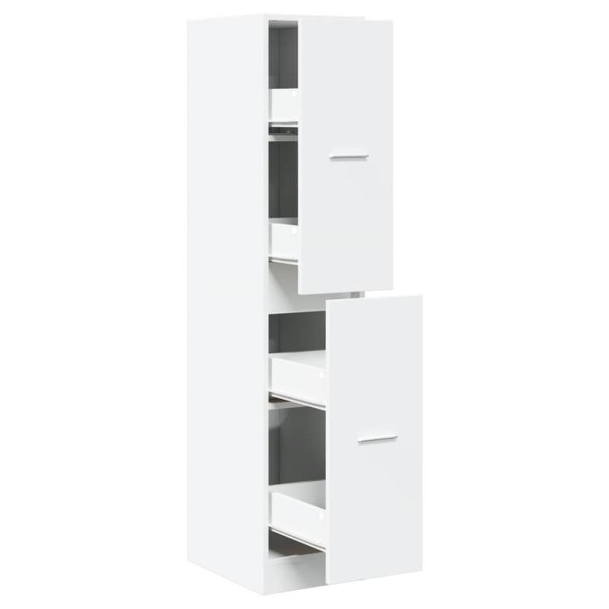 Voir la diapositive 2 : VIDAXL Armoire d apothicaire blanc 30x41x144,5 cm bois d ingénierie
