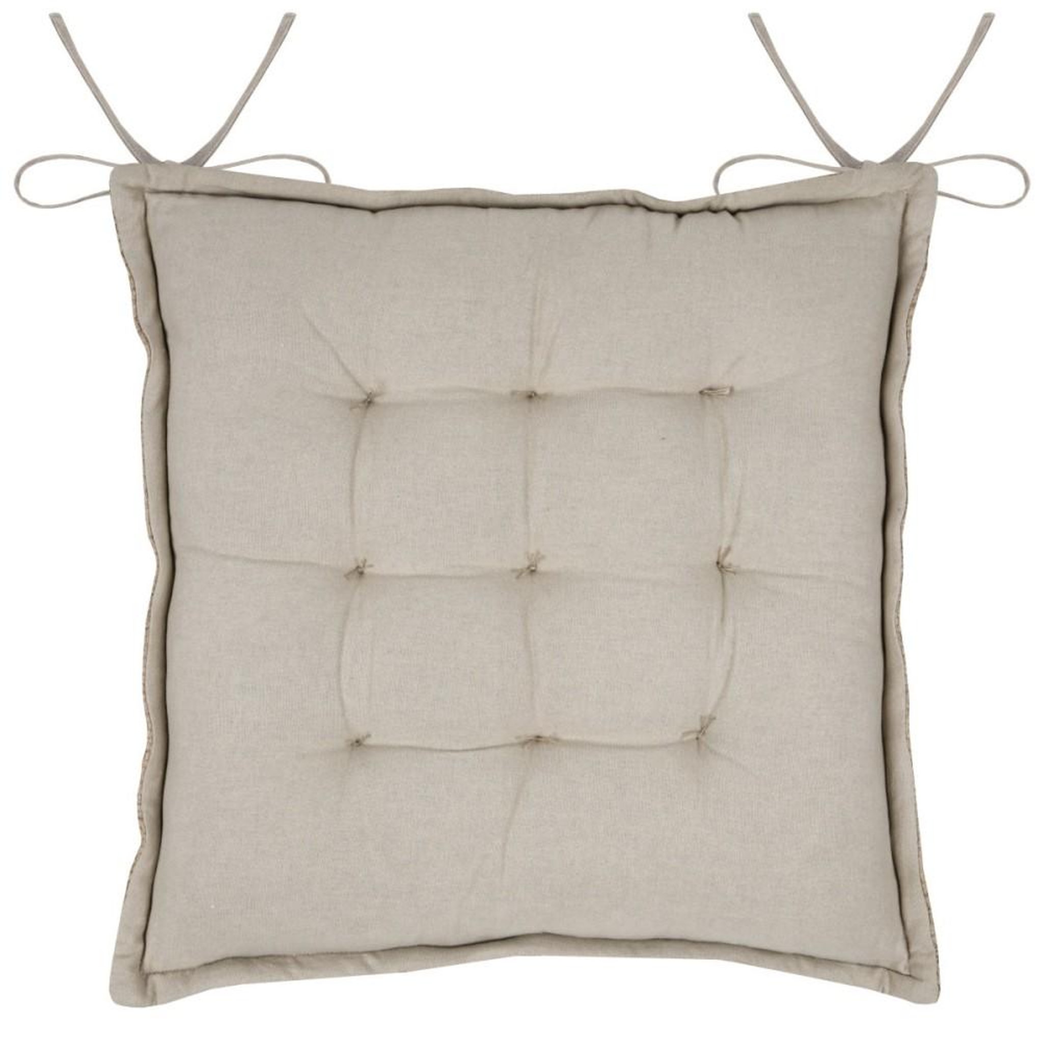 Voir la diapositive 3 : STOF Lot de 4 galettes de chaise réversible coton jute Kinogi