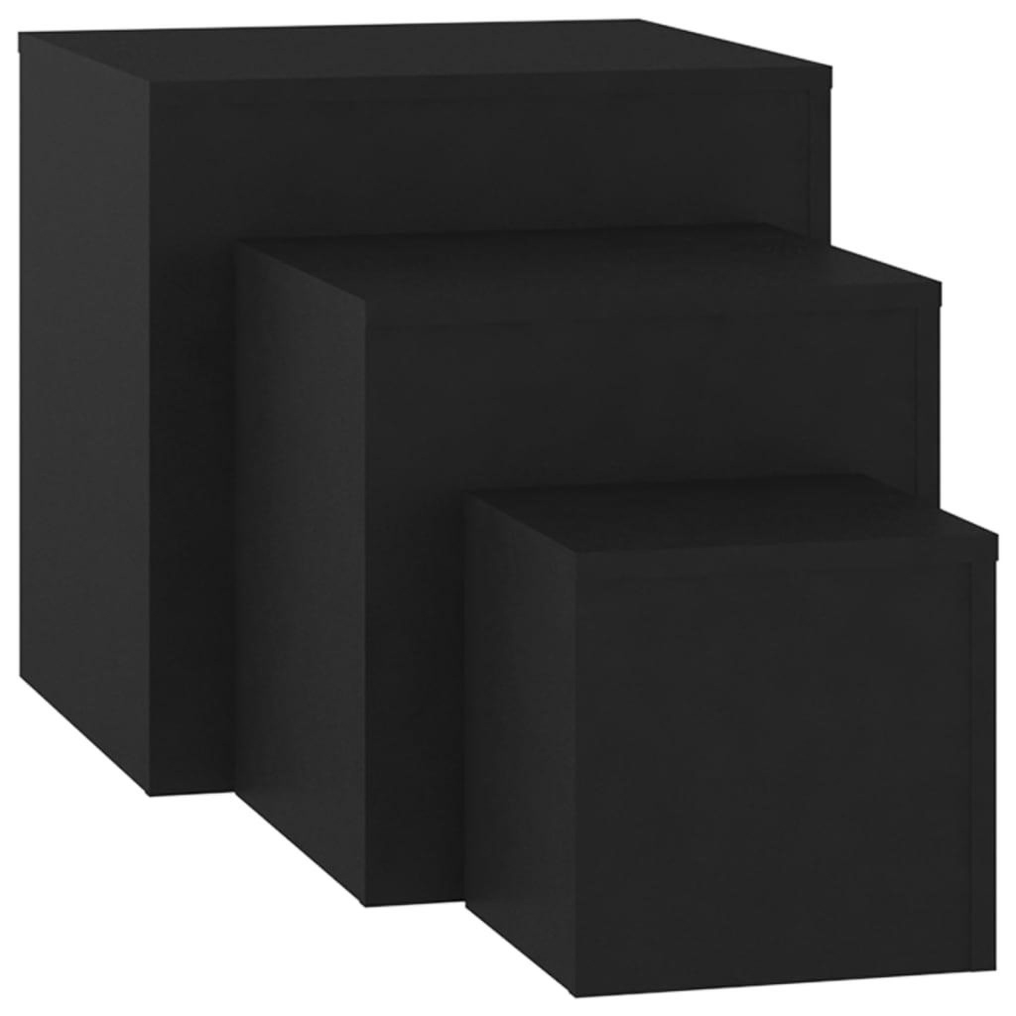 Voir la diapositive 2 : VIDAXL Tables d'appoint 3 pcs Noir Bois d'ingenierie