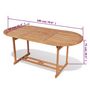 Voir la diapositive 6 : VIDAXL Table de jardin 180x90x75 cm Bois de teck solide