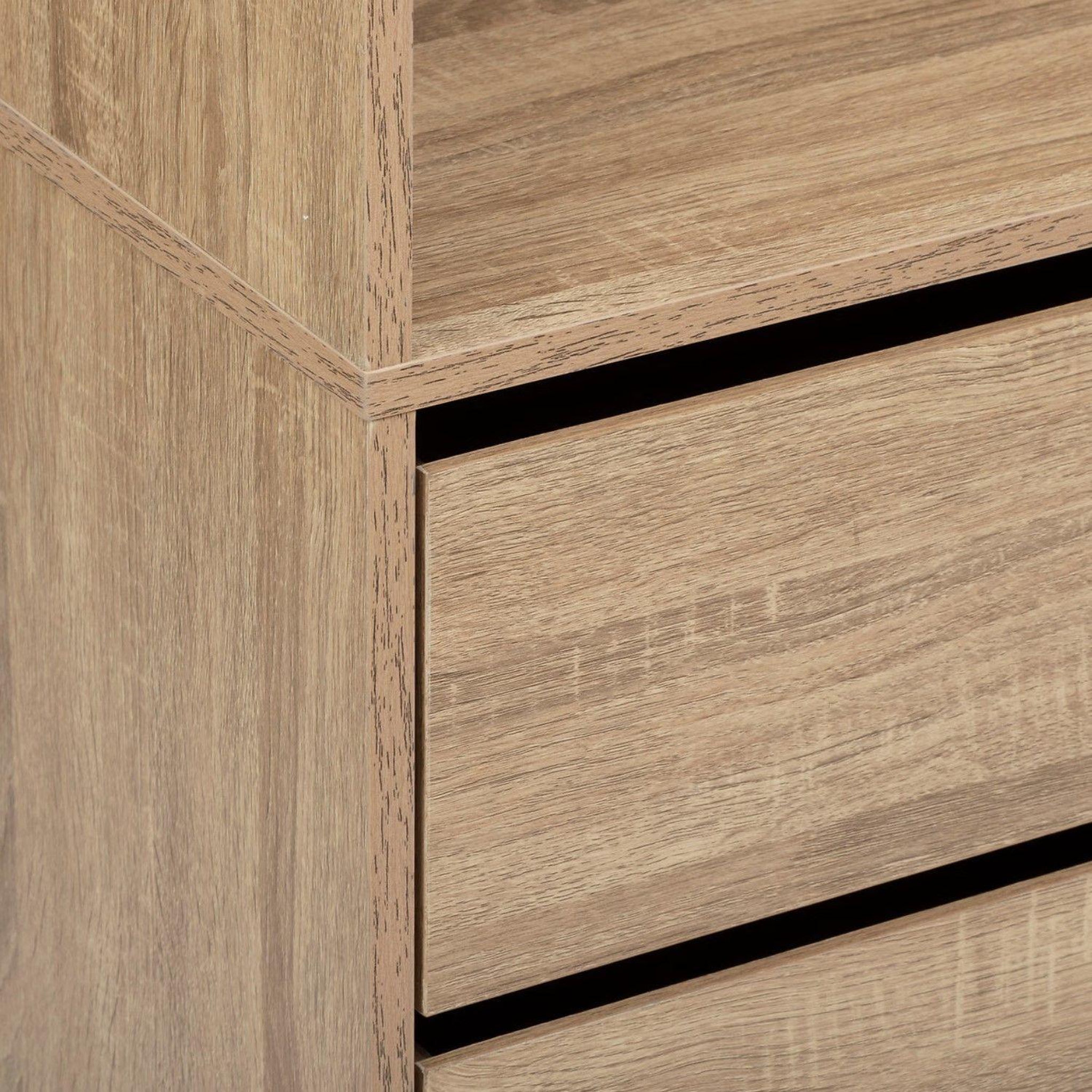Voir la diapositive 4 : FIVE Dressing 3 tiroirs avec penderie - beige
