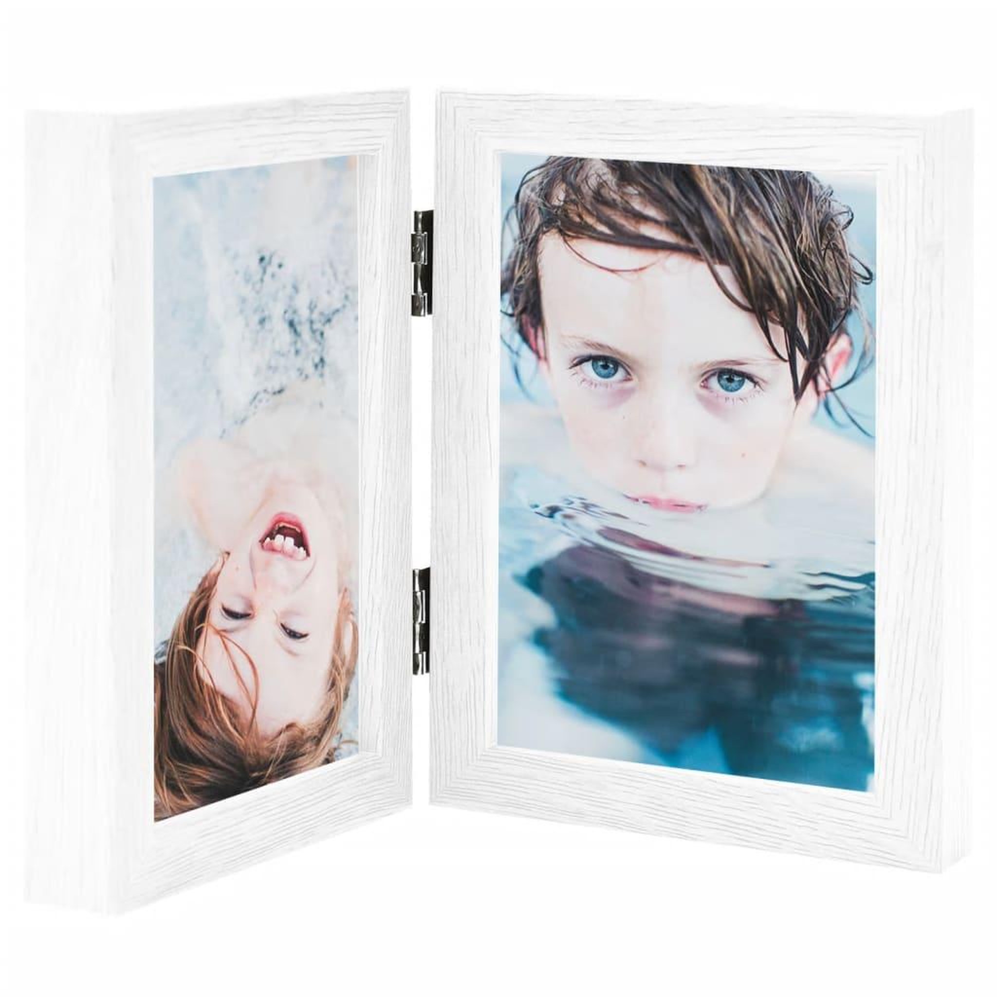 VIDAXL Cadre photo depliable en deux Blanc 2x(13x18 cm)