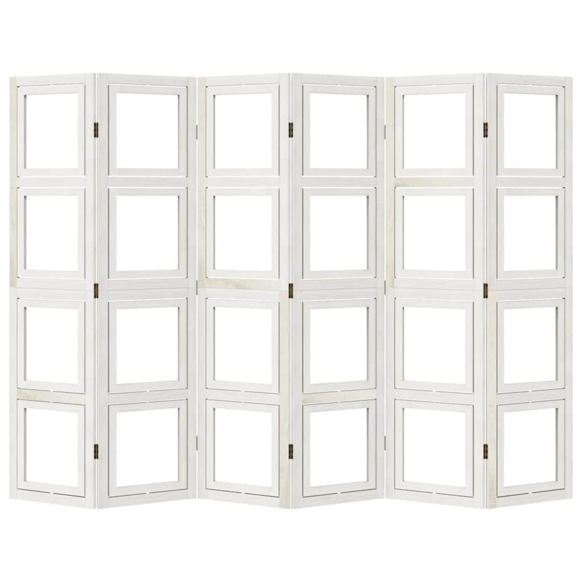 VIDAXL Cloison de separation 6 panneaux blanc bois de paulownia massif