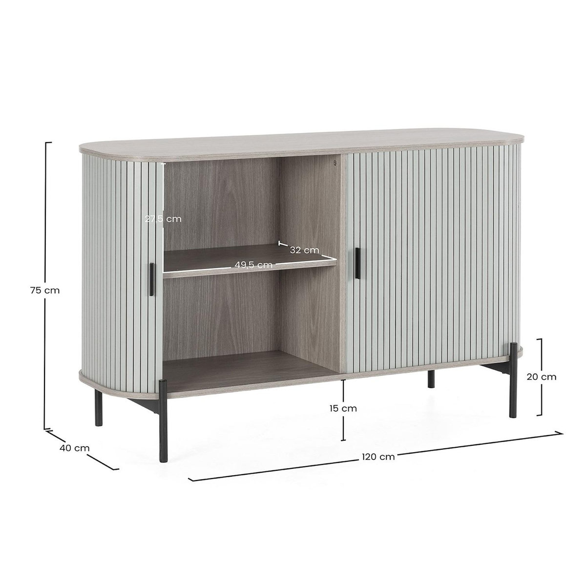 VS VENTA-STOCK Buffet Mónaco 2 portes couleur Bleu