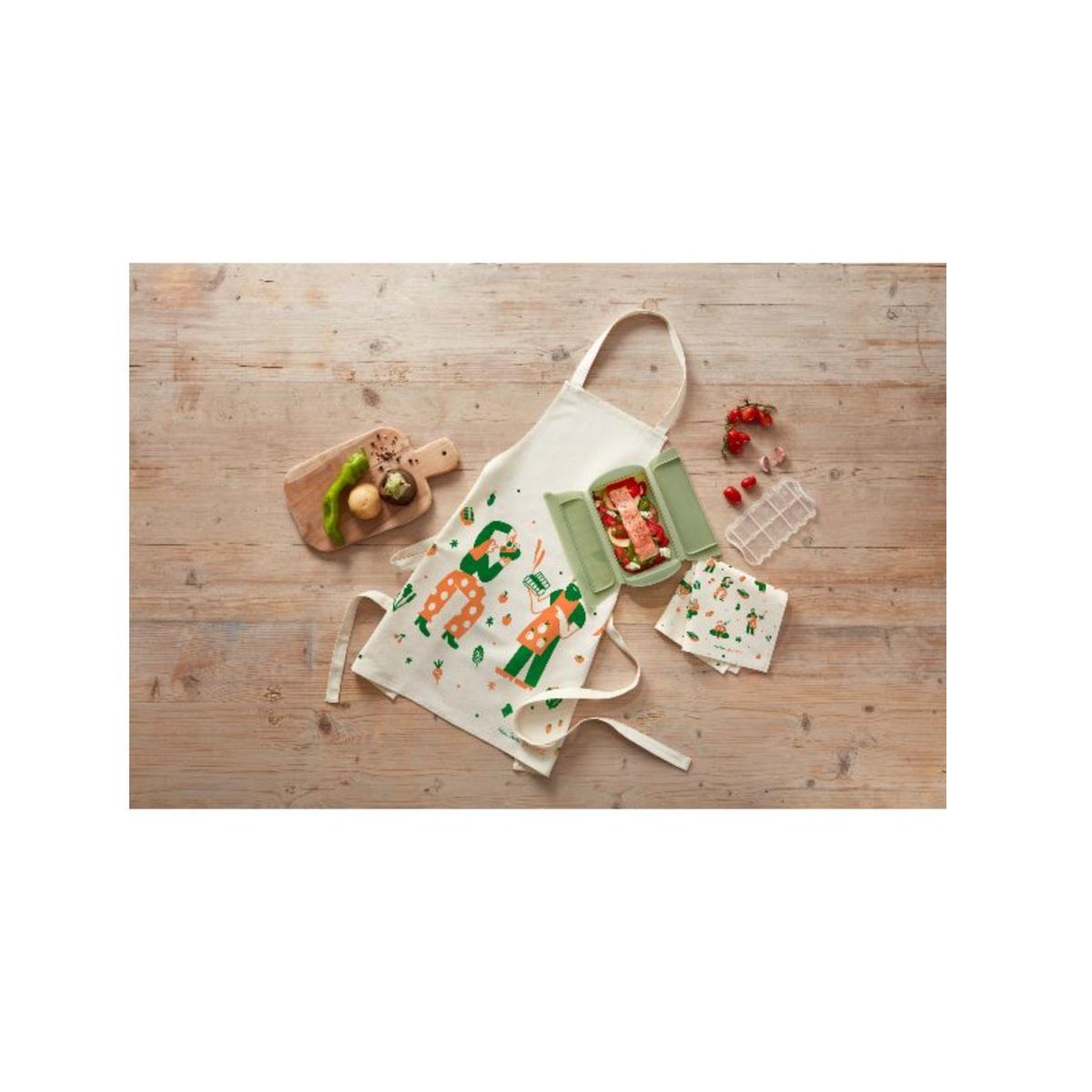 Voir la diapositive 4 : LEKUE Coffret papillotte 1/2p+filtre+tablier+2 torchons - 3000119surm017