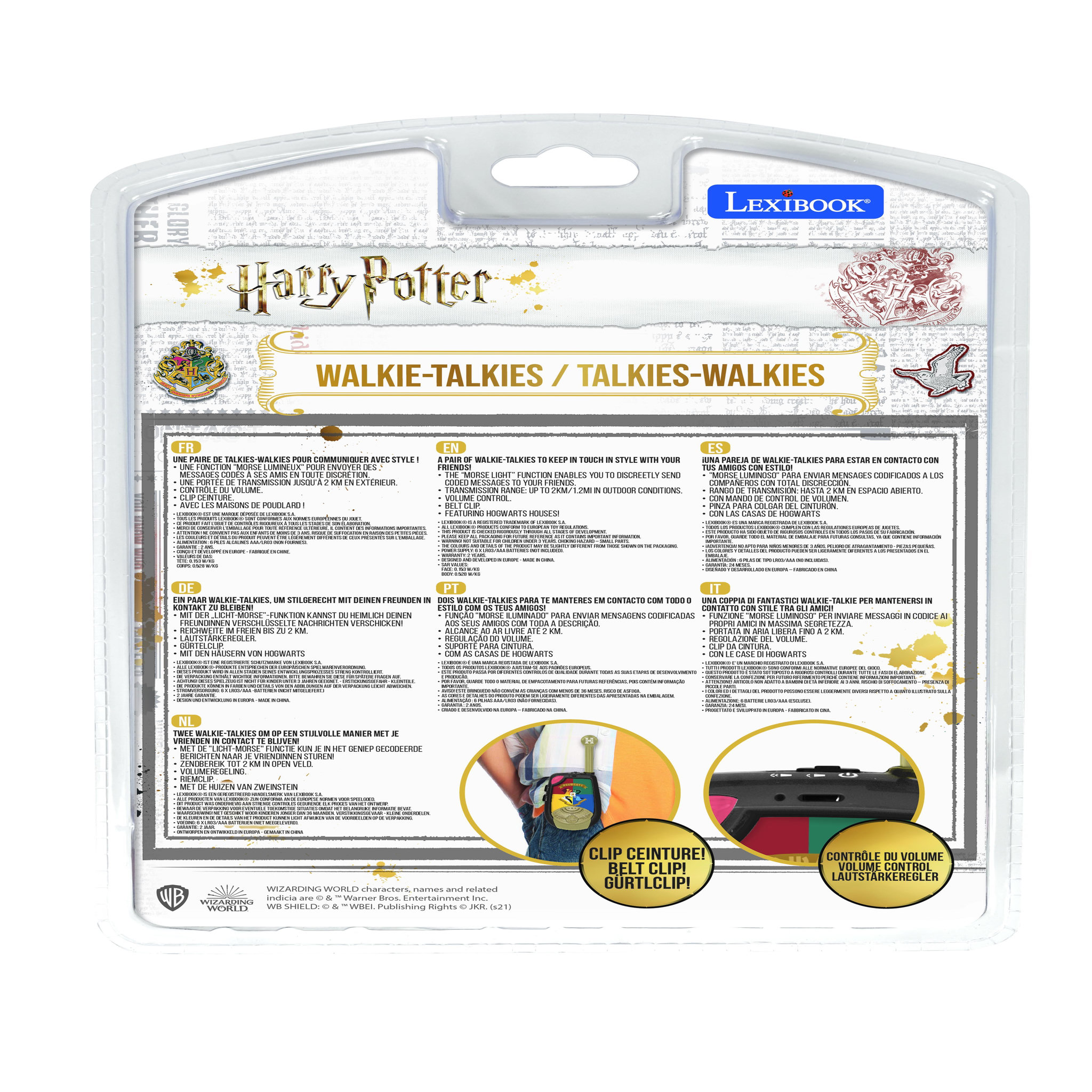 Voir la diapositive 6 : Lexibook Talkie-Walkies Harry Potter portée 2km fonction morse