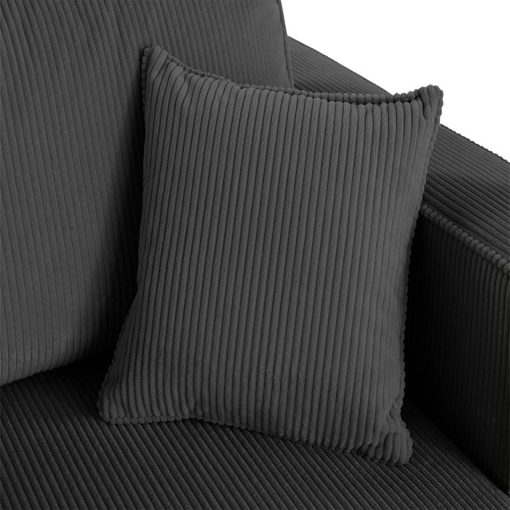Voir la diapositive 5 : BEST MOBILIER Topaze - canapé droit 4 places avec double méridienne - assise profonde - en velours côtelé