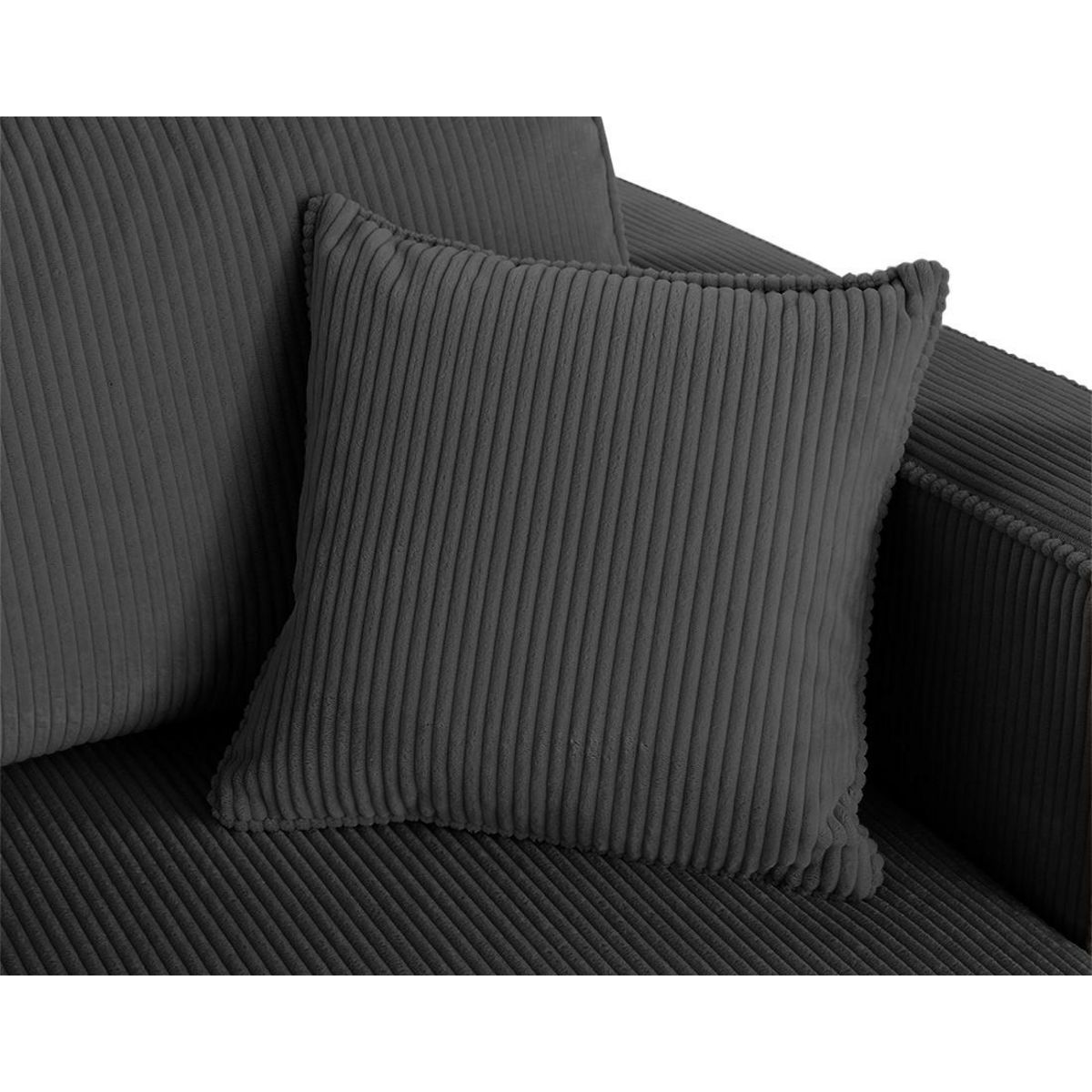 BEST MOBILIER Topaze - canapé droit 4 places avec double méridienne - assise profonde - en velours côtelé