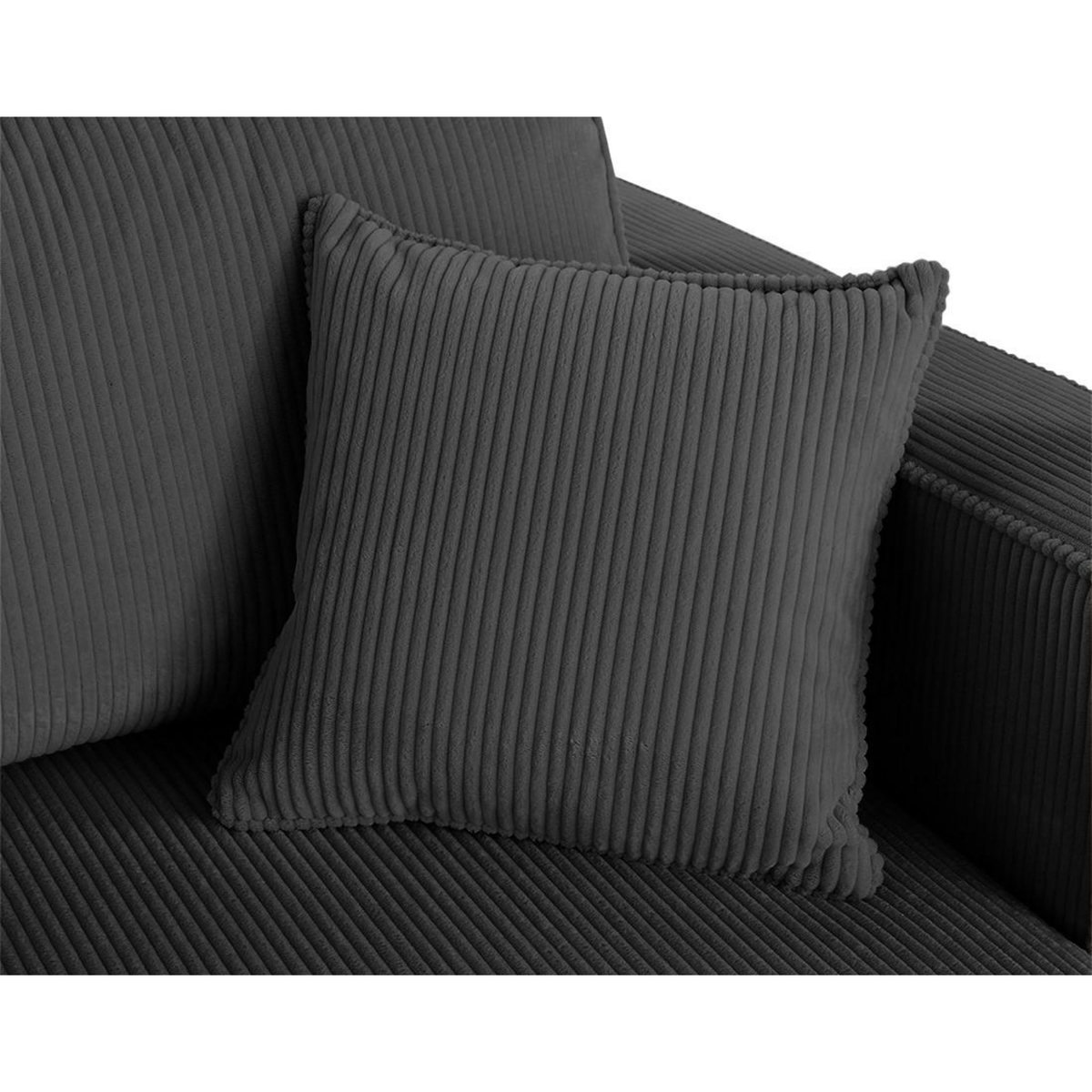 BEST MOBILIER Topaze - canapé droit 4 places avec double méridienne - assise profonde - en velours côtelé