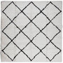 Voir la diapositive 2 : VIDAXL Tapis shaggy a poils longs moderne creme et noir 160x160 cm