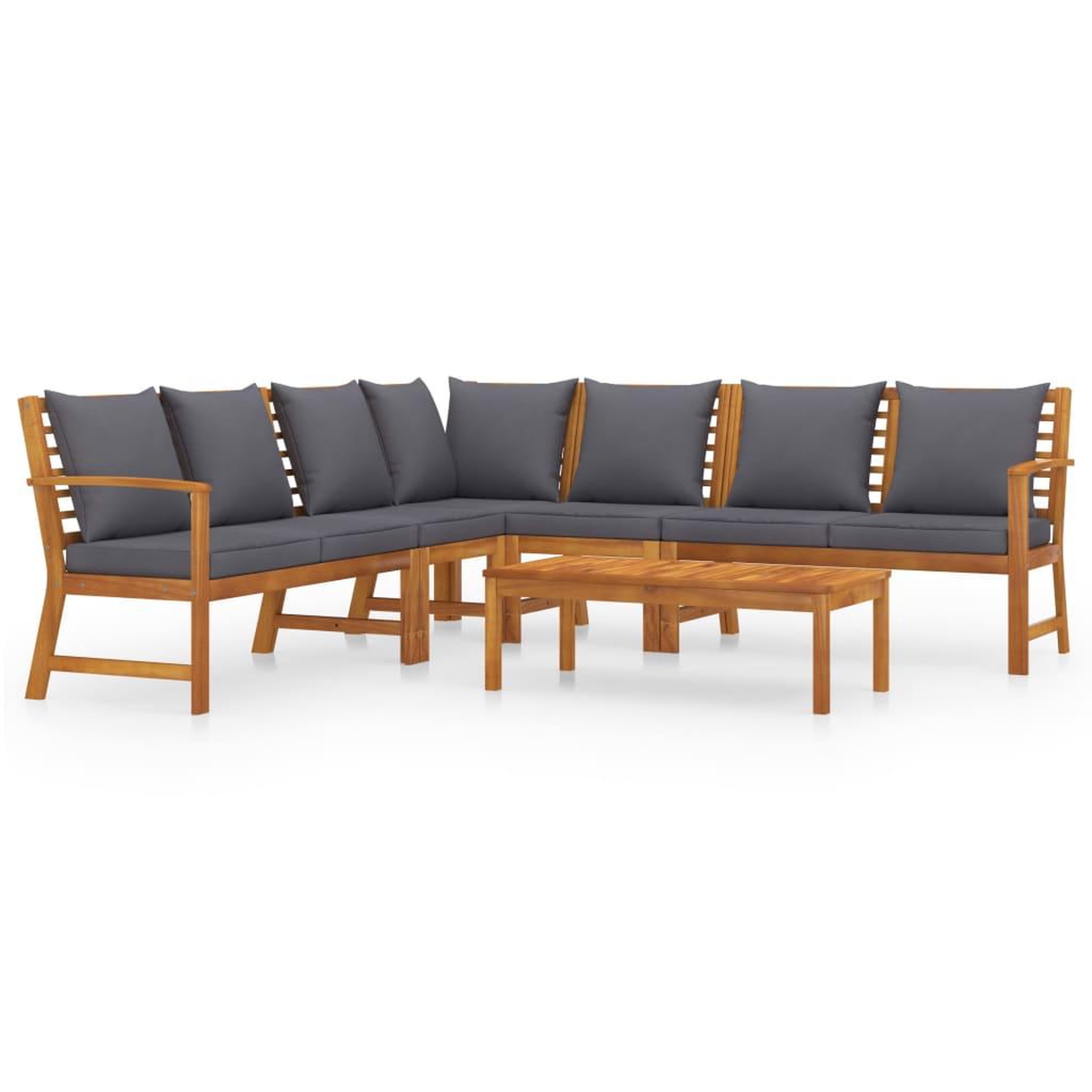 Voir la diapositive 2 : VIDAXL Salon de jardin 6 pcs avec coussin Bois d'acacia solide