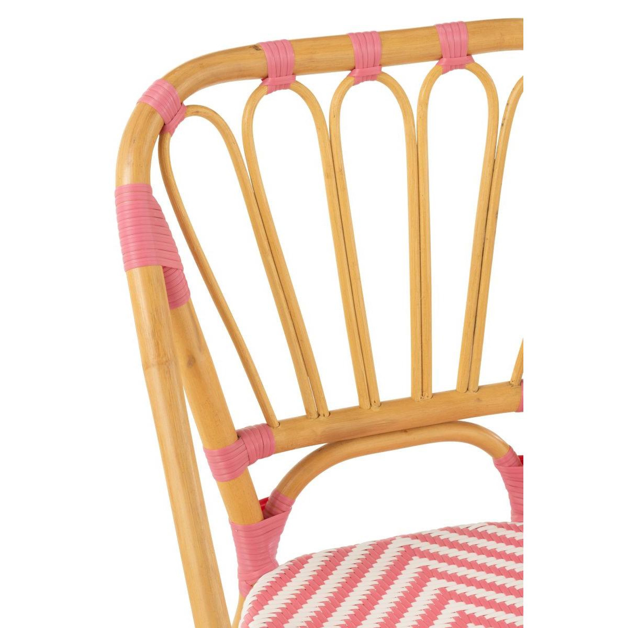 Voir la diapositive 5 : J-LINE Chaise en rotin  danial  85cm rose