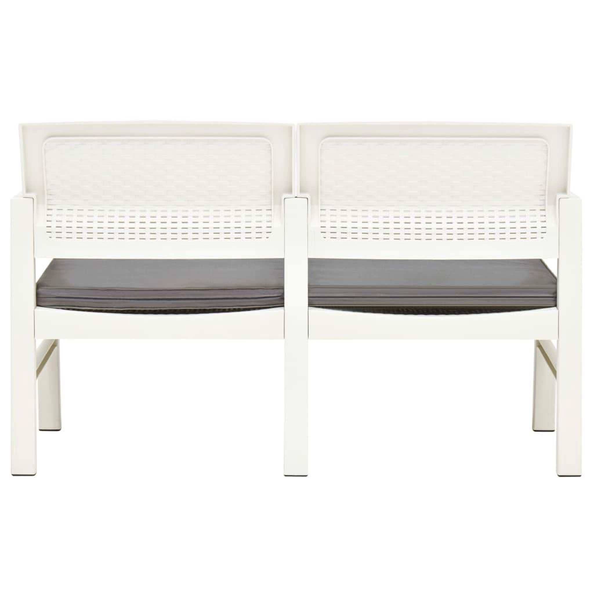 Voir la diapositive 5 : VIDAXL Banc de jardin a 2 places et coussins 120 cm Plastique Blanc